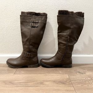 JustFab tall brown boots wide calf size 8 NWOT